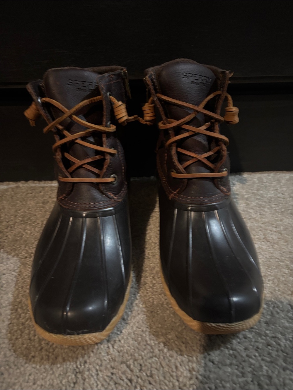 Sperry Women's Black and Brown Duck Boots